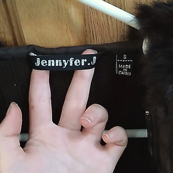 COPY - Jennyfer .J Sz S Brown Rabbit Fur Jacket - Picture 3 of 9